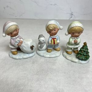 Set of 3 Christmas Child Figurines